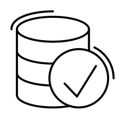 Database, done, networking icon. Simple line, outline elements of storage and cloud icons for ui and ux, website or mobile application