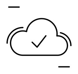Cloud, done, networking icon. Simple line, outline elements of storage and cloud icons for ui and ux, website or mobile application