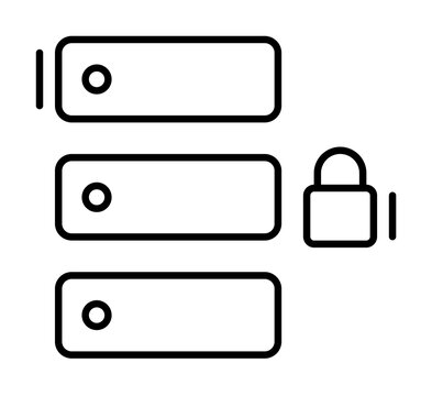 Database, lock, networking icon. Simple line, outline elements of storage and cloud icons for ui and ux, website or mobile application