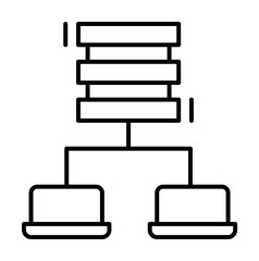 Laptop, networking icon. Simple line, outline elements of storage and cloud icons for ui and ux, website or mobile application