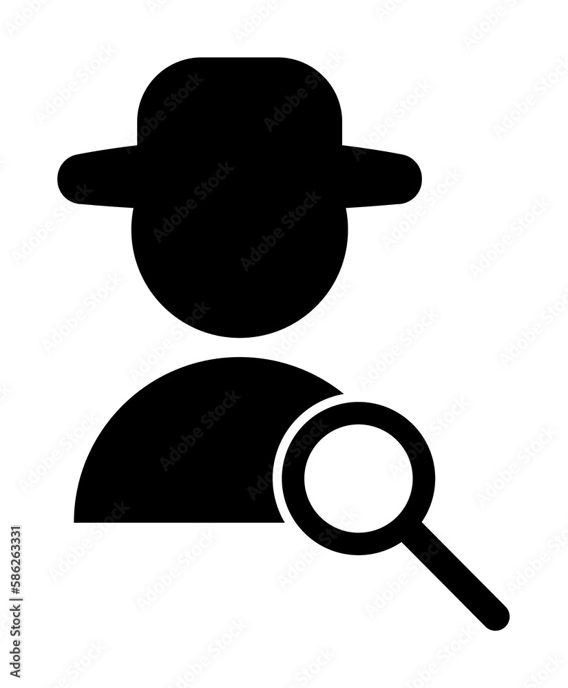 Aufkleber agent and magnifier icon. element of web icon for mobile concept and web apps. glyph agent and magni