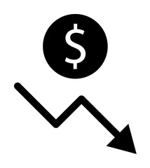 financial downgrade schedule icon. Element of web icon for mobile concept and web apps. Glyph financial downgrade schedule icon can be used for web and mobile