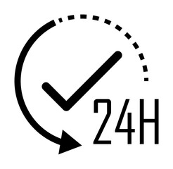 24 hours work icon. Element of web icon for mobile concept and web apps. Glyph 24 hours work icon can be used for web and mobile