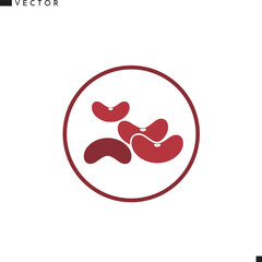 Red kidney beans logo vector 