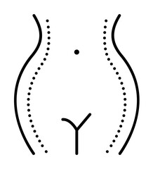 Abdominoplasty, woman icon. Element of anti aging outline icon for mobile concept and web apps. Thin line Abdominoplasty, woman icon can be used for web and mobile