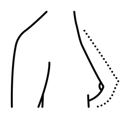 Breast enlargement, woman body icon. Element of anti aging outline icon for mobile concept and web app. Thin line Breast enlargement, woman body icon can be used for web and mobile