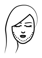 Woman, surgery, jaw icon. Element of anti aging outline icon for mobile concept and web apps. Thin line Woman, surgery, jaw icon can be used for web and mobile