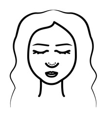 Woman, nose, Rhinoplasty icon. Element of anti aging outline icon for mobile concept and web apps. Thin line Woman, nose, Rhinoplasty icon can be used for web and mobile