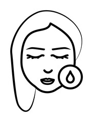 Woman, make-up, skin icon. Element of anti aging outline icon for mobile concept and web apps. Thin line Woman, make-up, skin icon can be used for web and mobile