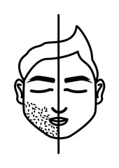 Man beard cutting icon. Element of anti aging outline icon for mobile concept and web apps. Thin line Man beard cutting icon can be used for web and mobile