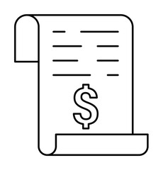 Report, dollar, page icon. Element of cash machine