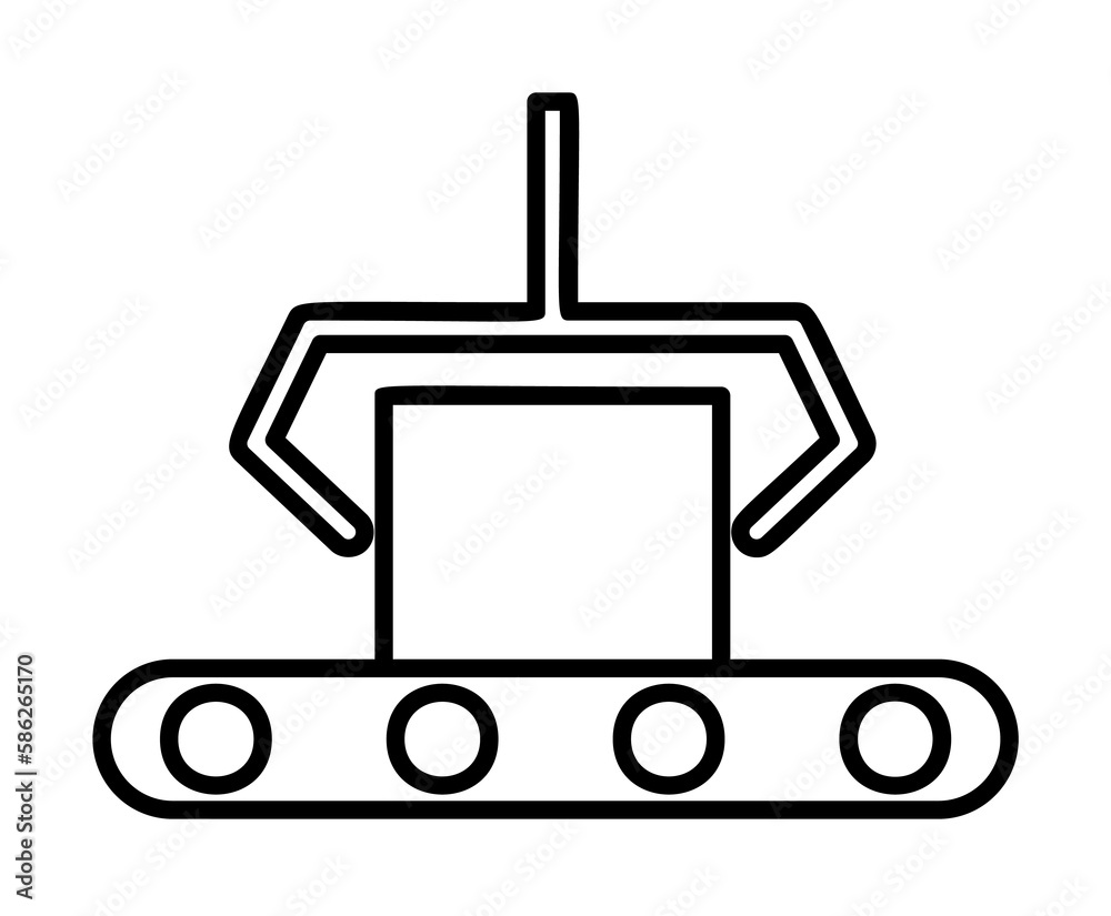 Aufkleber computer-aided manufacturing icon. element of automation icon for mobile concept and web apps. thin 