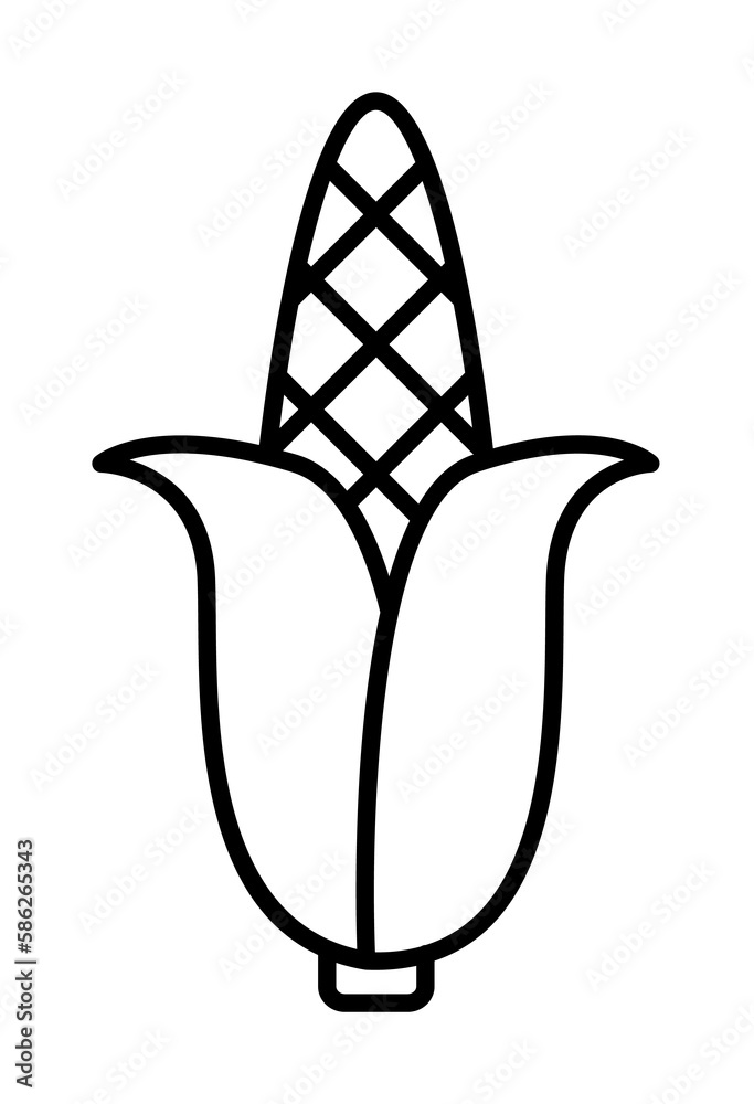 Poster corn icon. element of autumn icon for mobile concept and web apps. thin line corn icon can be used f