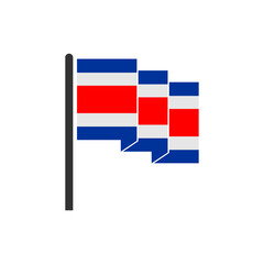 Costarica flags icon set, Costarica independence day icon set vector sign symbol