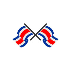 Costarica flags icon set, Costarica independence day icon set vector sign symbol