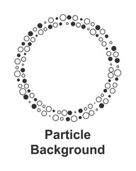 Particle round background, hand drawn in round