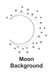 Fototapeta premium Moon round background, hand drawn in round