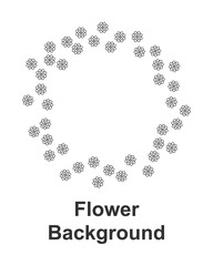 Flower round background, hand drawn in round