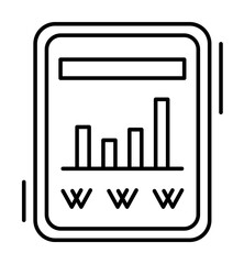 Analytics, finance, www icon. Simple line, outline elements of business and finance icons for ui and ux, website or mobile application