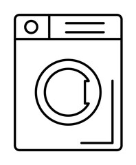 Washing machine, bathroom icon. Simple line, outline bathroom icons for ui and ux, website or mobile application