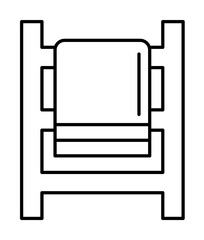 Towel, battery icon. Simple line, outline bathroom icons for ui and ux, website or mobile application