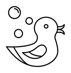Rubber duck, toy icon. Simple line, outline bathroom icons for ui and ux, website or mobile application