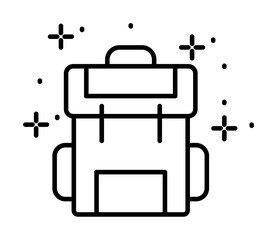 Backpack bag icon. Simple line, outline of battle royale games icons for ui and ux, website or mobile application