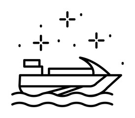 Ship yacht icon. Simple line, outline of battle royale games icons for ui and ux, website or mobile application