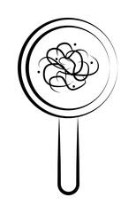 Magnifying glass, Bacteria icon. Element of biology icon for mobile concept and web apps. Hand drawn Magnifying glass, Bacteria icon can be used for web and mobile