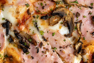 delicious homemade fast food pizza with mushrooms