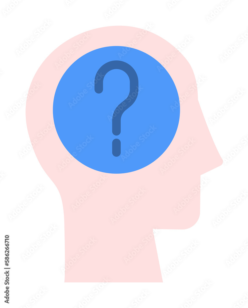 Aufkleber head question icon. simple color elements of brain process icons for ui and ux, website or mobile ap