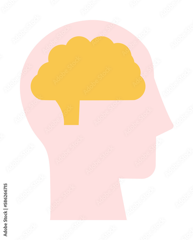 Aufkleber head brain icon. simple color elements of brain process icons for ui and ux, website or mobile appli