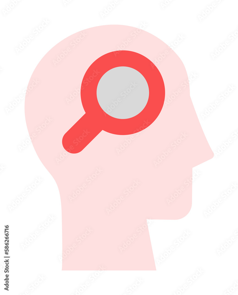 Poster head magnifier icon. simple color elements of brain process icons for ui and ux, website or mobile a