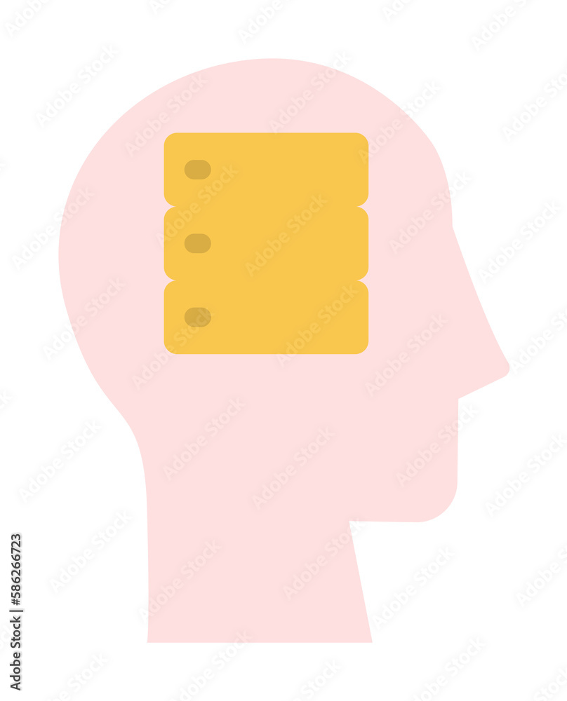 Aufkleber head data icon. simple color elements of brain process icons for ui and ux, website or mobile applic
