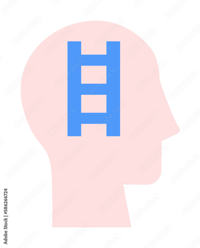 Poster head stairs icon. simple color elements of brain process icons for ui and ux, website or mobile appl