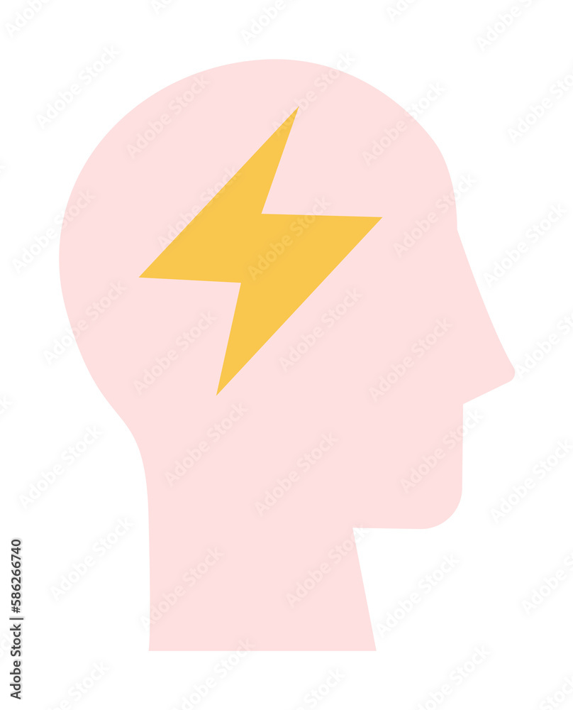 Aufkleber head lightning icon. simple color elements of brain process icons for ui and ux, website or mobile a