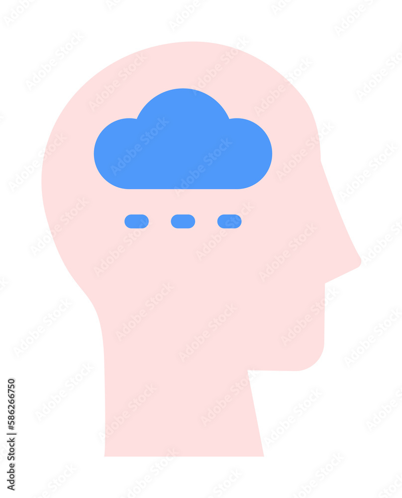 Poster head cloud icon. simple color elements of brain process icons for ui and ux, website or mobile appli