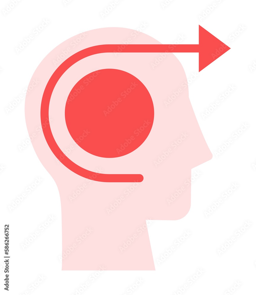 Aufkleber head arrow icon. simple color elements of brain process icons for ui and ux, website or mobile appli