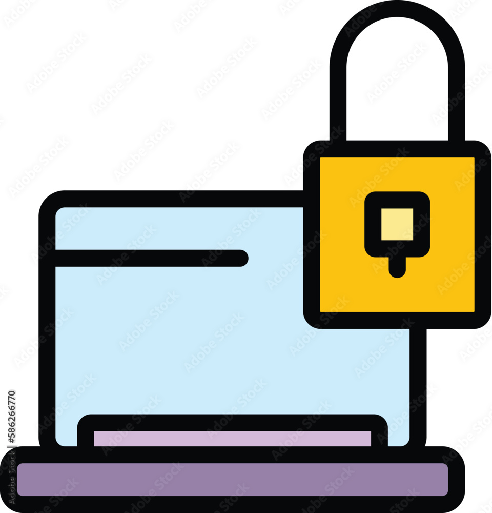 Poster api lock laptop icon. outline api lock laptop vector icon for web design isolated on white backgroun