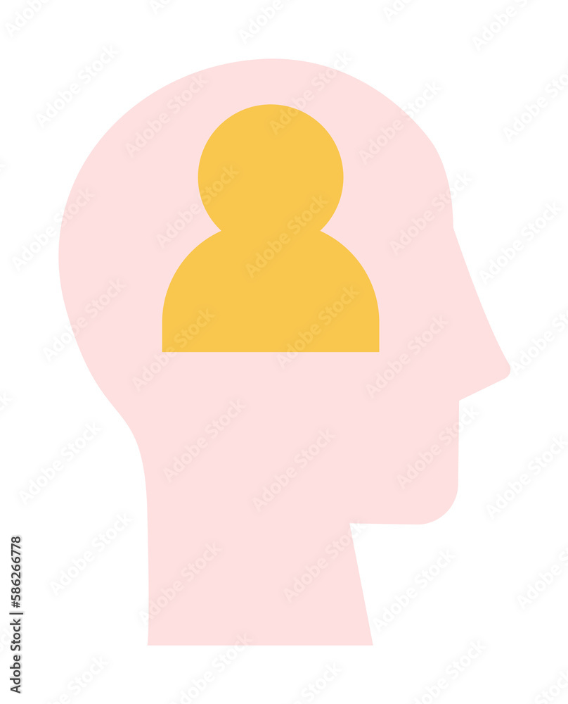 Poster head avatar man icon. simple color elements of brain process icons for ui and ux, website or mobile 