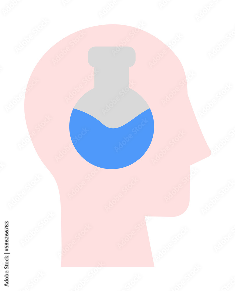 Aufkleber head flask icon. simple color elements of brain process icons for ui and ux, website or mobile appli