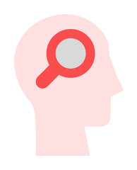 head magnifier icon. Simple color elements of brain process icons for ui and ux, website or mobile application