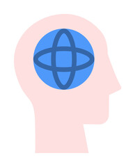 head globe icon. Simple color elements of brain process icons for ui and ux, website or mobile application