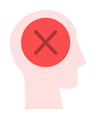 head prohibit icon. Simple color elements of brain process icons for ui and ux, website or mobile application