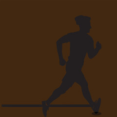 Fototapeta premium silhouette of a man running