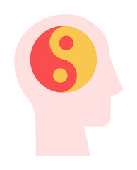 head yin yang icon. Simple color elements of brain process icons for ui and ux, website or mobile application