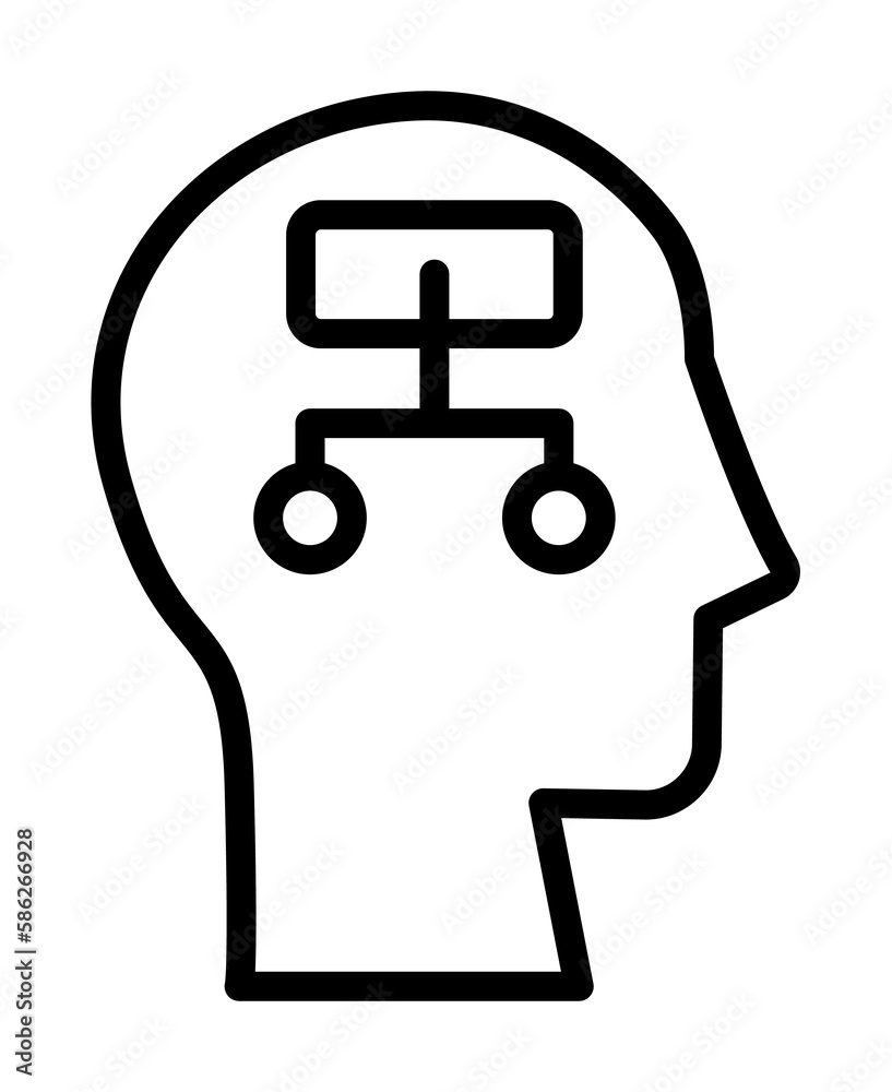 Aufkleber head analysis icon. simple line, outline elements of brain process icons for ui and ux, website or m