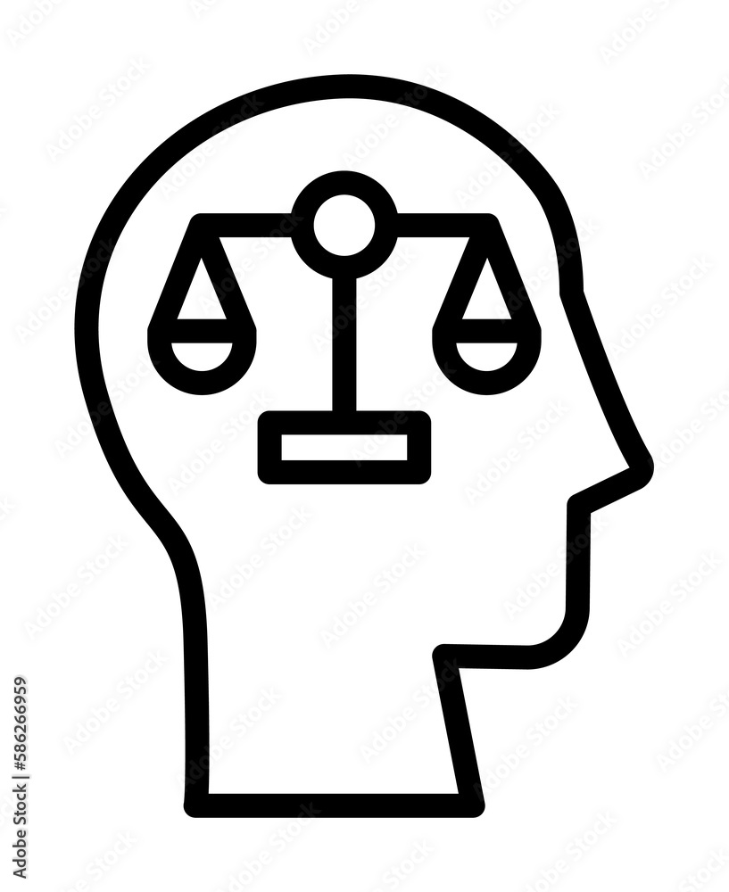 Aufkleber head libra icon. simple line, outline elements of brain process icons for ui and ux, website or mobi