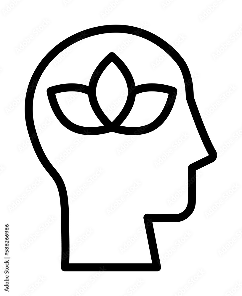 Aufkleber head lotus icon. simple line, outline elements of brain process icons for ui and ux, website or mobi