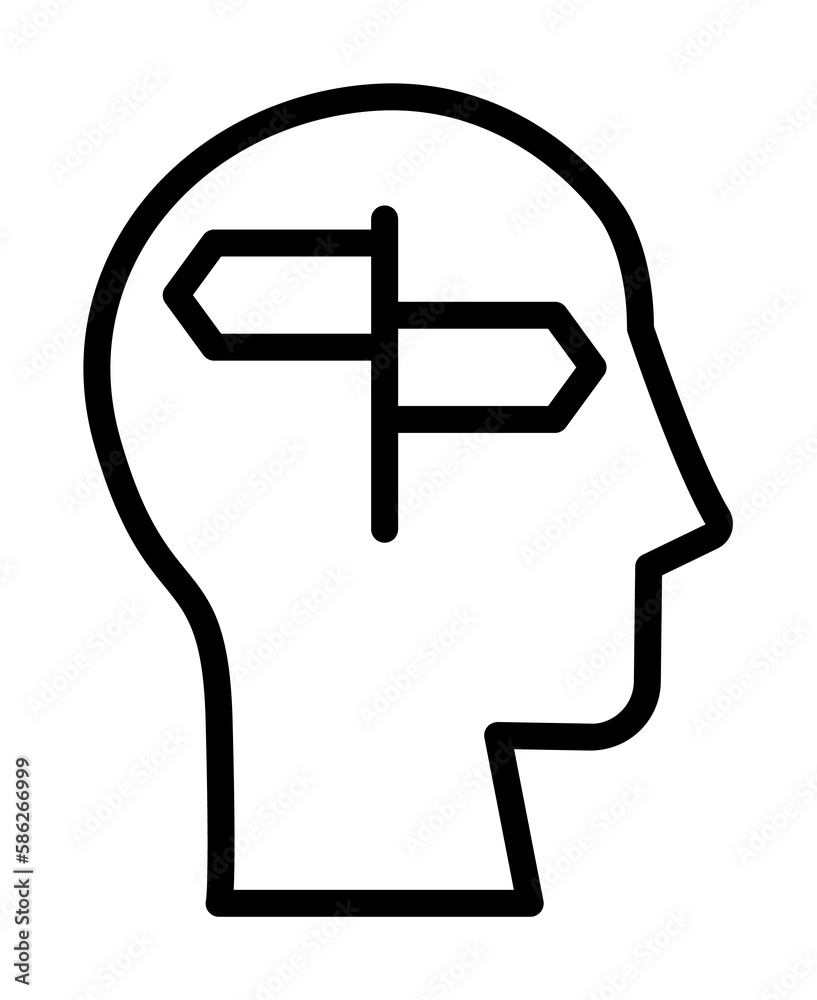 Aufkleber head signboard icon. simple line, outline elements of brain process icons for ui and ux, website or 